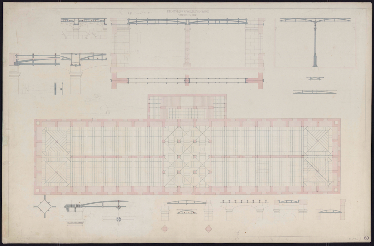 Henri Labrouste: design drawing for the Bibliothèque Sainte-Geneviève © Bibliothèque Nationale de France